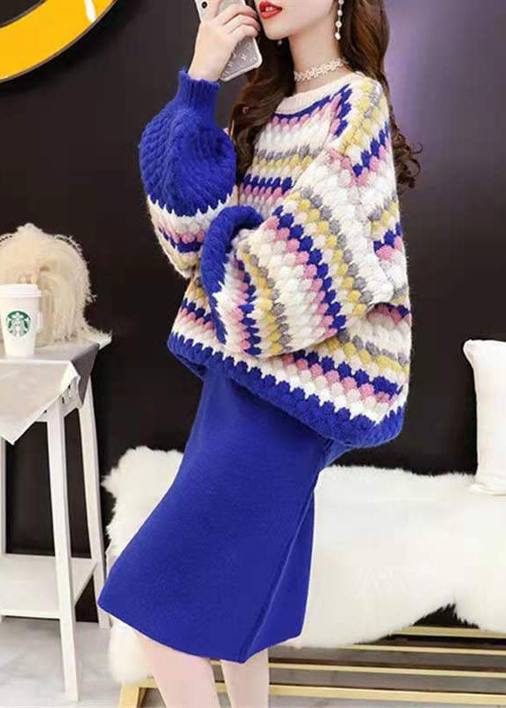 Pink Striped Two Piece Set Winter Clothing