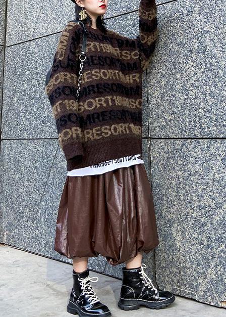 Pullover Winter Chocolate Sweaters Alphabet Knit Blouse