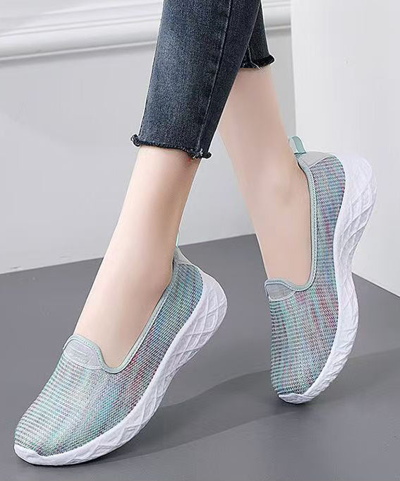 Purple Flat Shoes for Knit Fabric Unique Flat Feet Shoes
