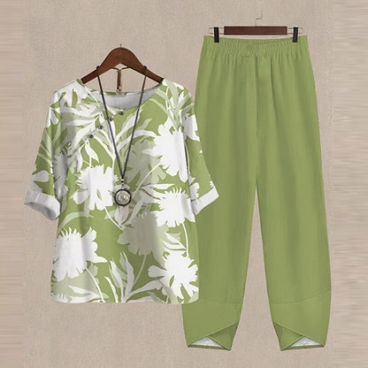 CD | Bluză elegantă și set de pantaloni pentru femei