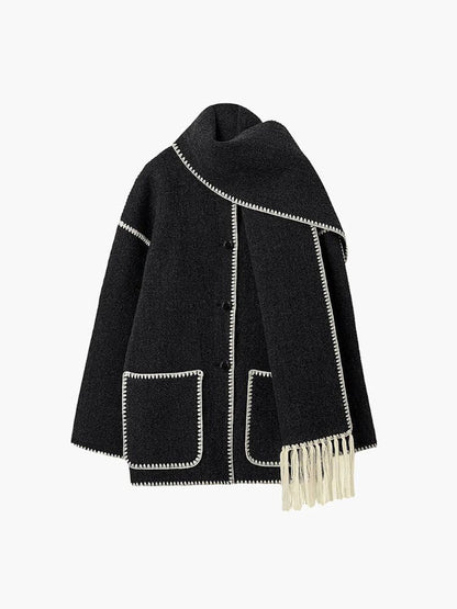 CD | Eșarfă caldă elegantă și jachetă
