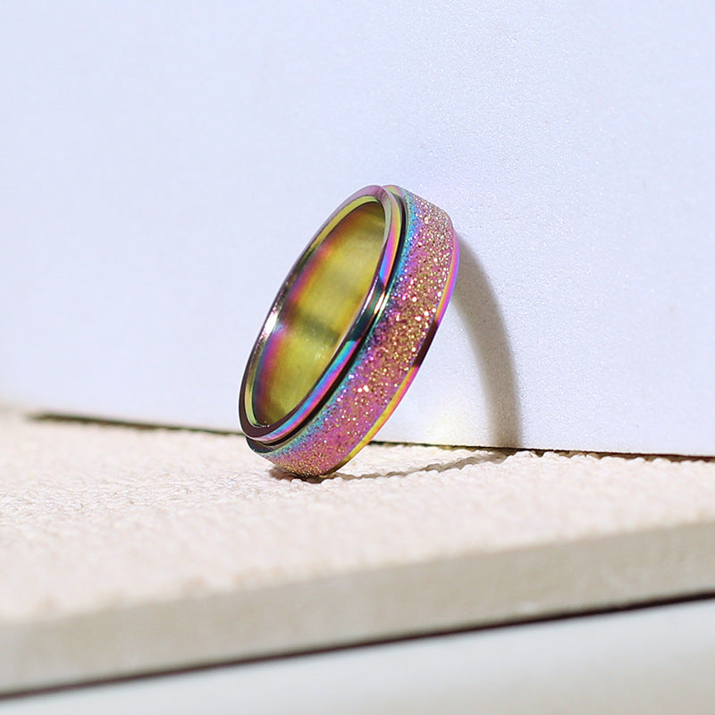 Rainbow Glitter Ring