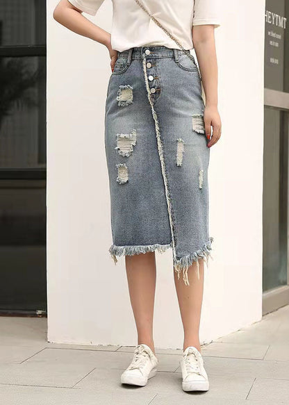 Retro Large Elastic Waist Spring New Denim Skirt