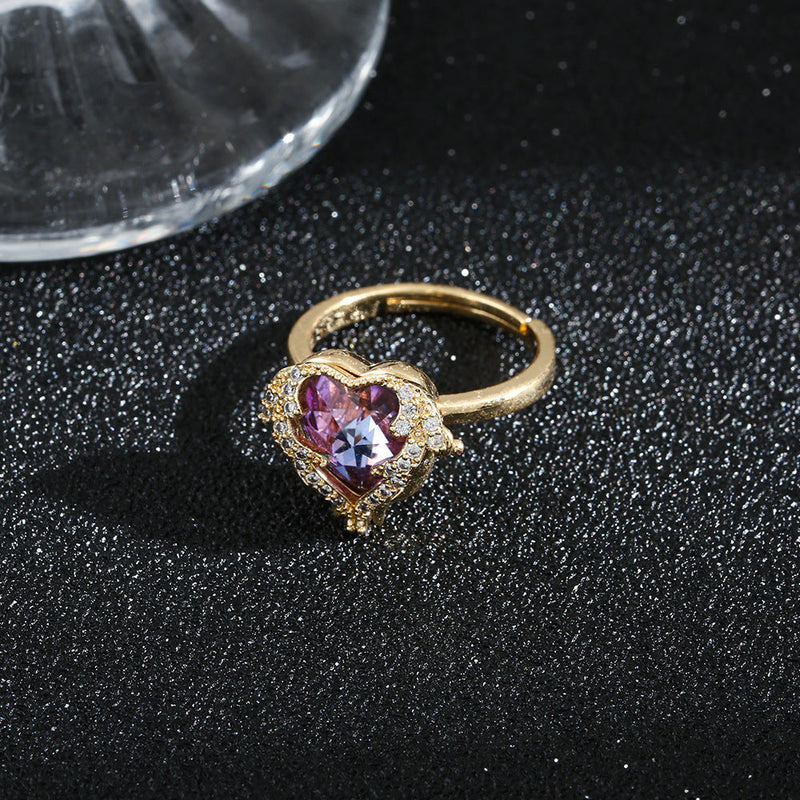 Romantic Amethyst Heart Ring
