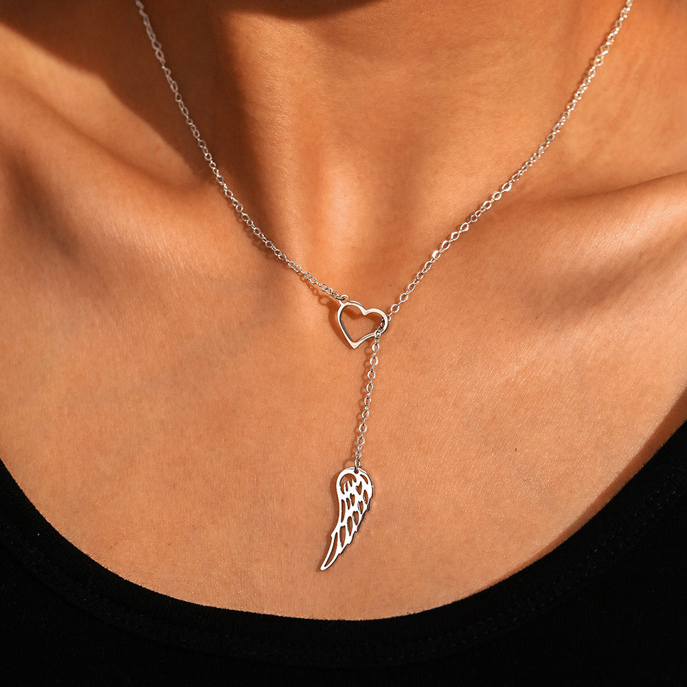 Romantic Heart Wing Necklace