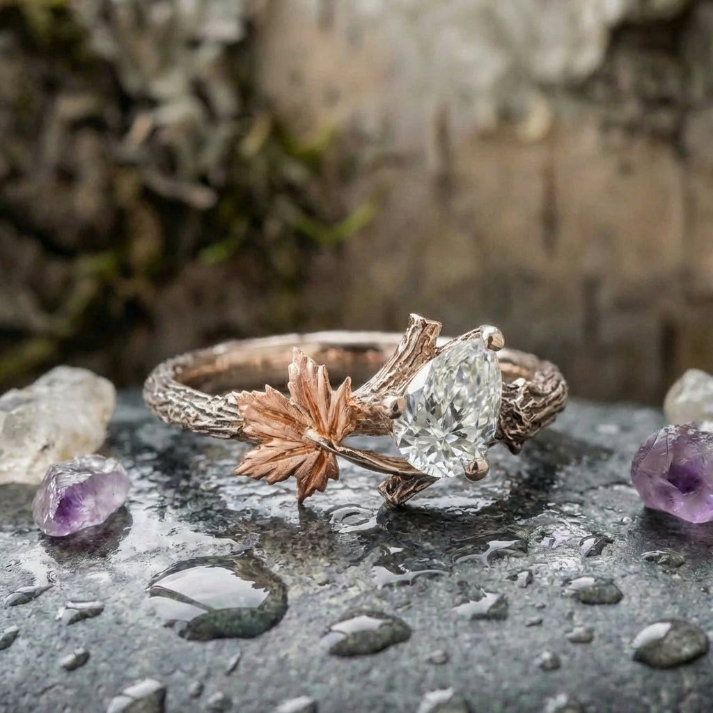 Romantic Maple Leaf Ring