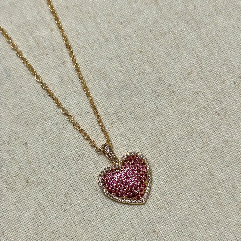 Romantic Ruby Heart Necklace