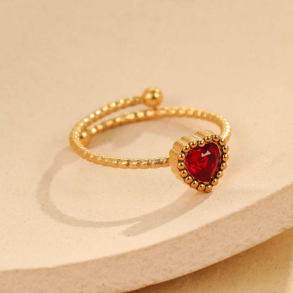 Romantic Ruby Heart Ring