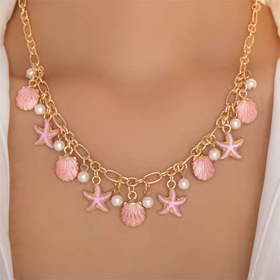 Romantic Seashell Pearl Necklace