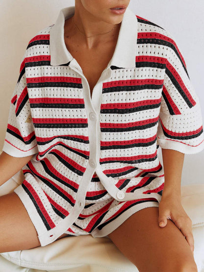 CD | Trend - Top cu mânecă scurtă cu pantaloni asortați - Perfect pentru zilele călduroase