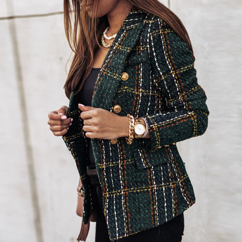 CD | Blazer elegant în carouri pentru femei