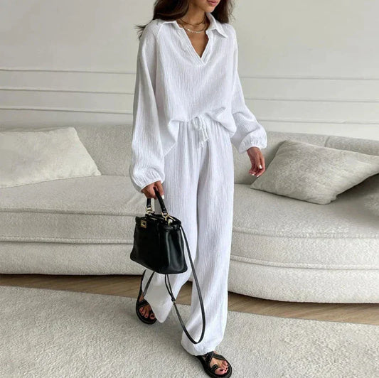 CD | Ansamblu din două piese format din top și pantaloni, casual și cu croială largă
