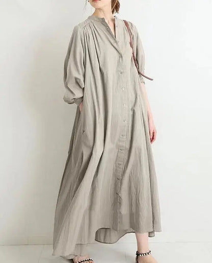 CD | Rochie cămașă vintage cu mâneci lungi