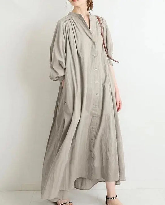 CD | Rochie cămașă vintage cu mâneci lungi