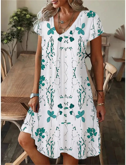CD | Femei Casual vrac se potrivesc cu mânecă scurtă rochie T-Shirt stil Mini rochii de vară Casual vrac rochie Vestidos