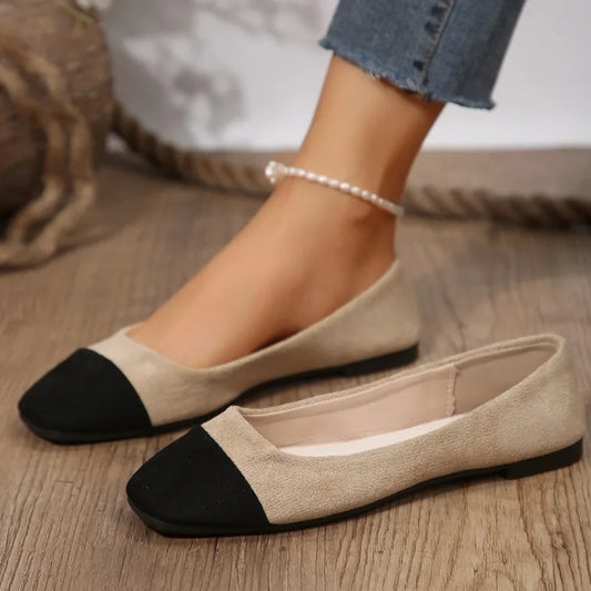 CD | Două colorate pătrat Toe balet Flats pentru femei