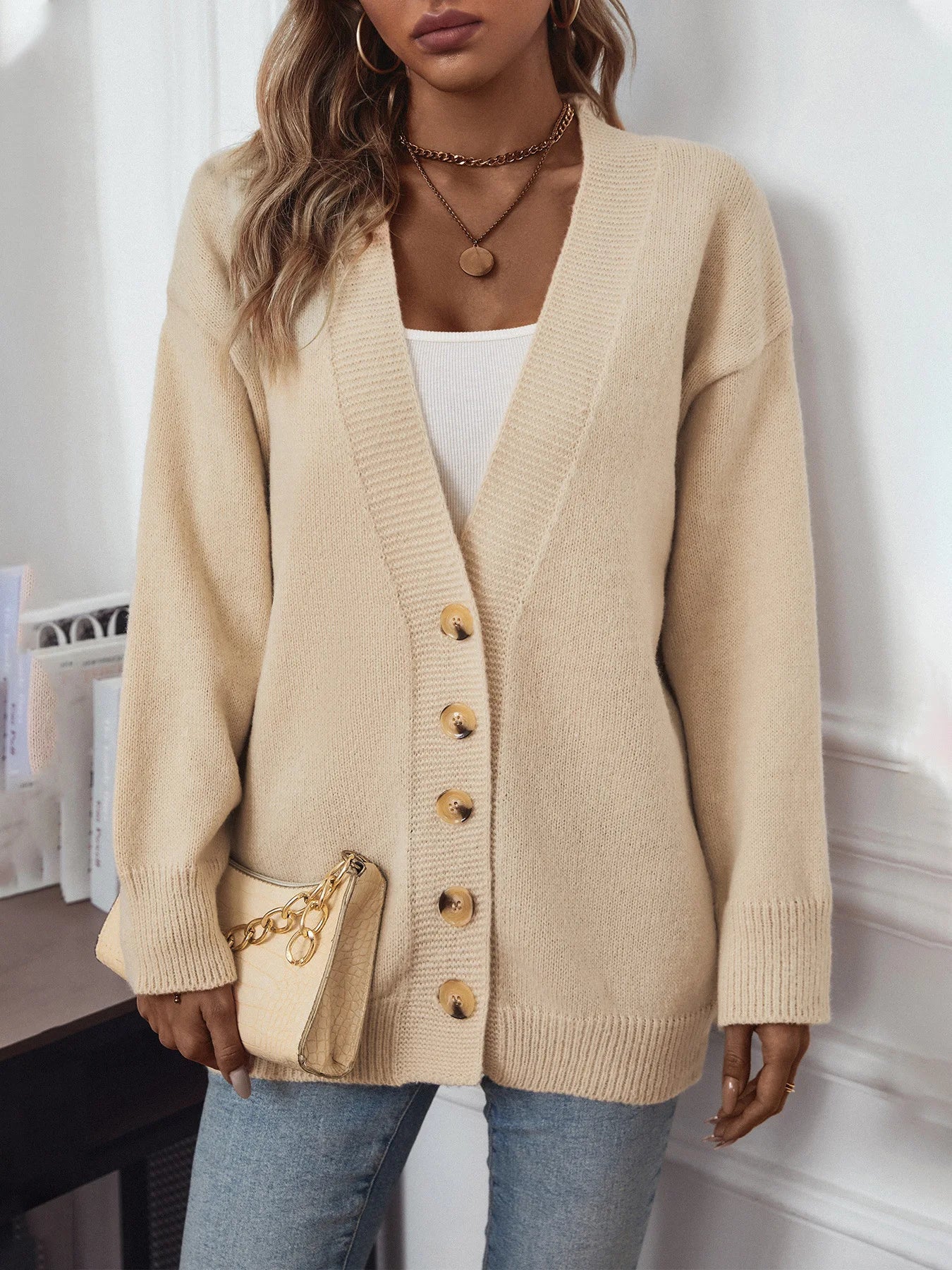 CD | Cardigan de iarnă simplu și elegant