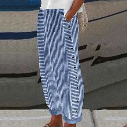 CD | Pantaloni confortabili de vară cu un model în dungi