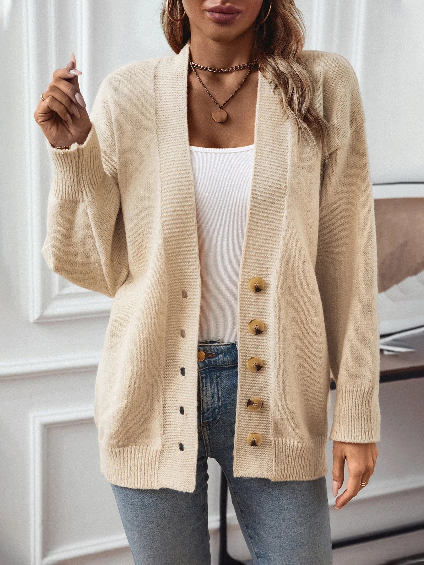 CD | Cardigan de iarnă simplu și elegant