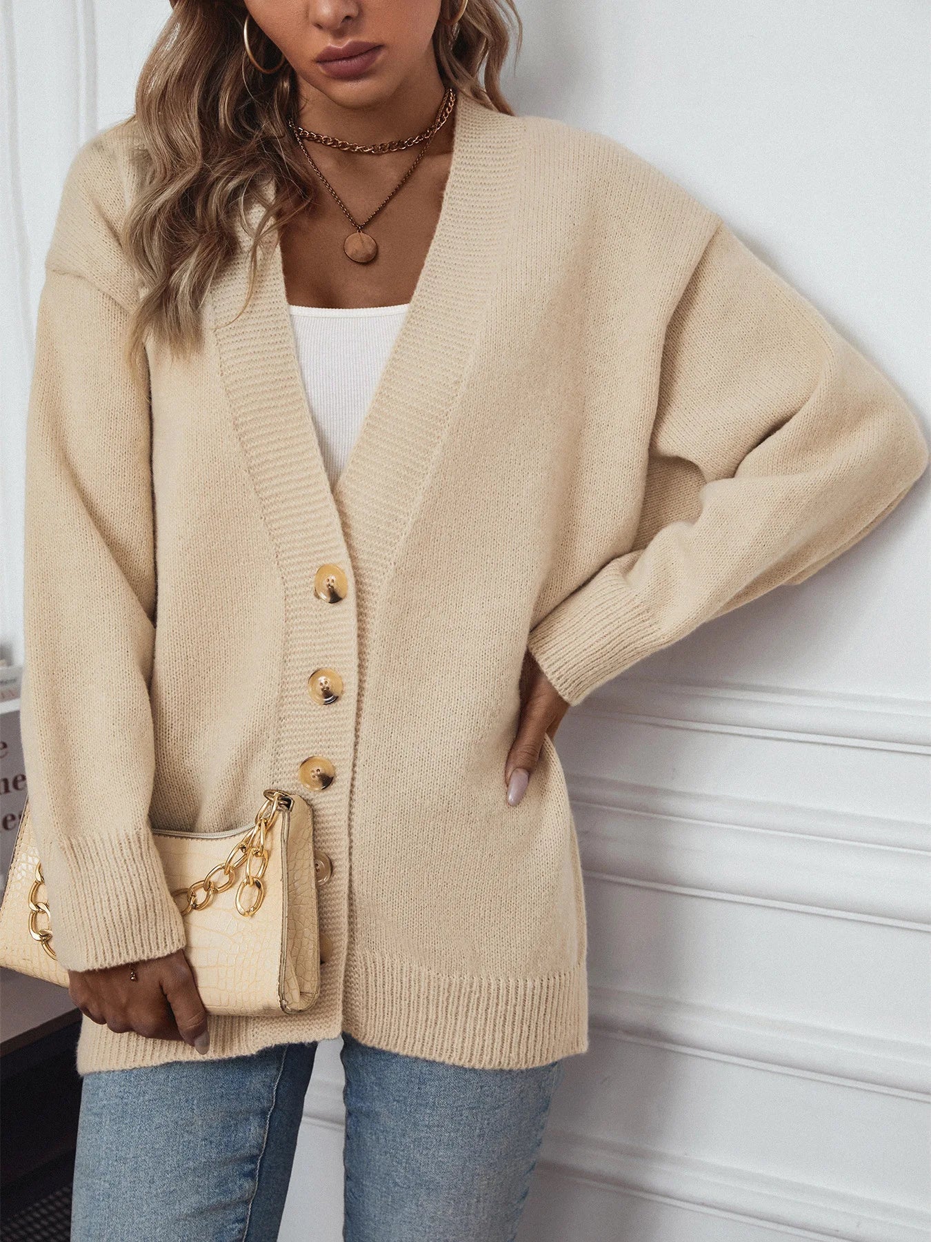 CD | Cardigan de iarnă simplu și elegant