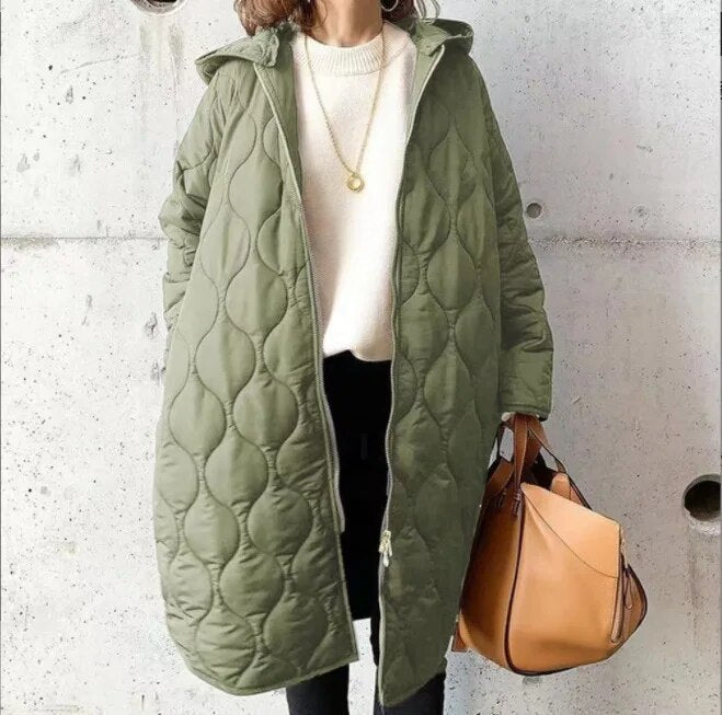 CD | New Casual Parka Jacket cu glugă în Argyle