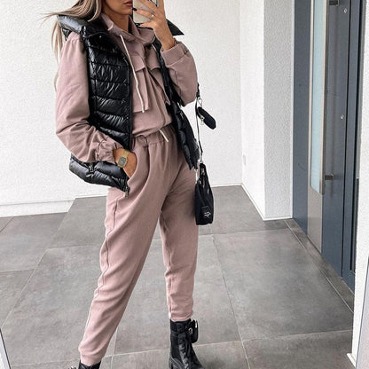 CD | trening de moda pentru femei | sacou cu fermoar cu mânecă lungă și pantaloni