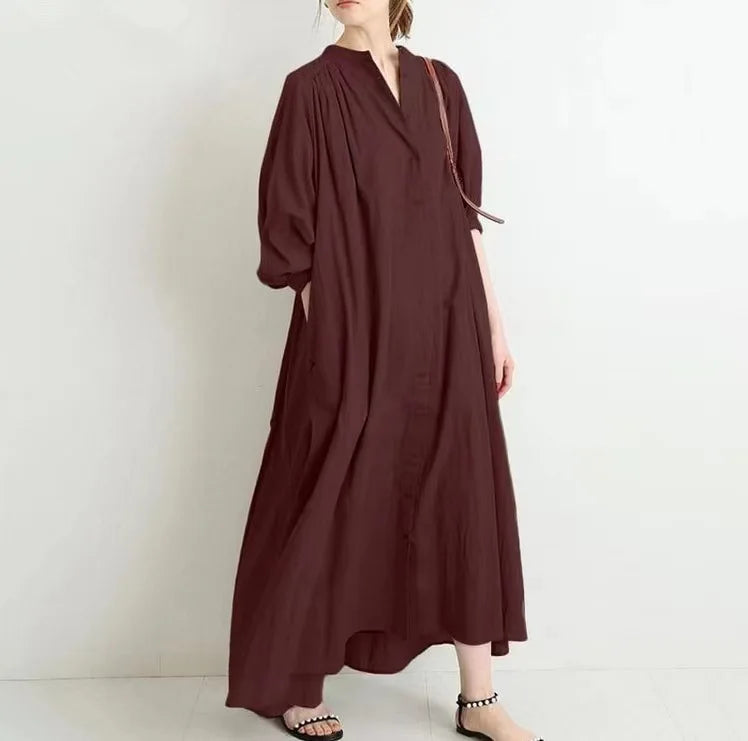CD | Rochie cămașă vintage cu mâneci lungi