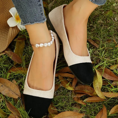 CD | Două colorate pătrat Toe balet Flats pentru femei
