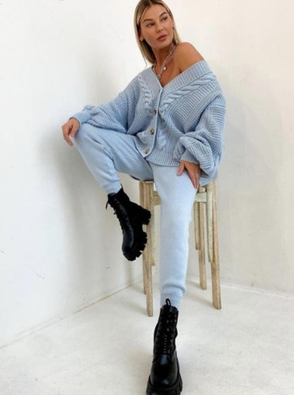 CD | AnneliesSet I Set confortabil din două piese pentru femei I Vestă și pantaloni
