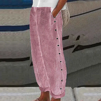 CD | Pantaloni confortabili de vară cu un model în dungi