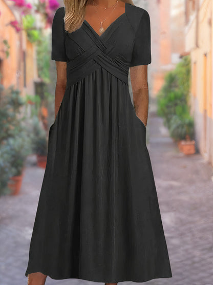 CD | Rochie midi cu buzunare laterale