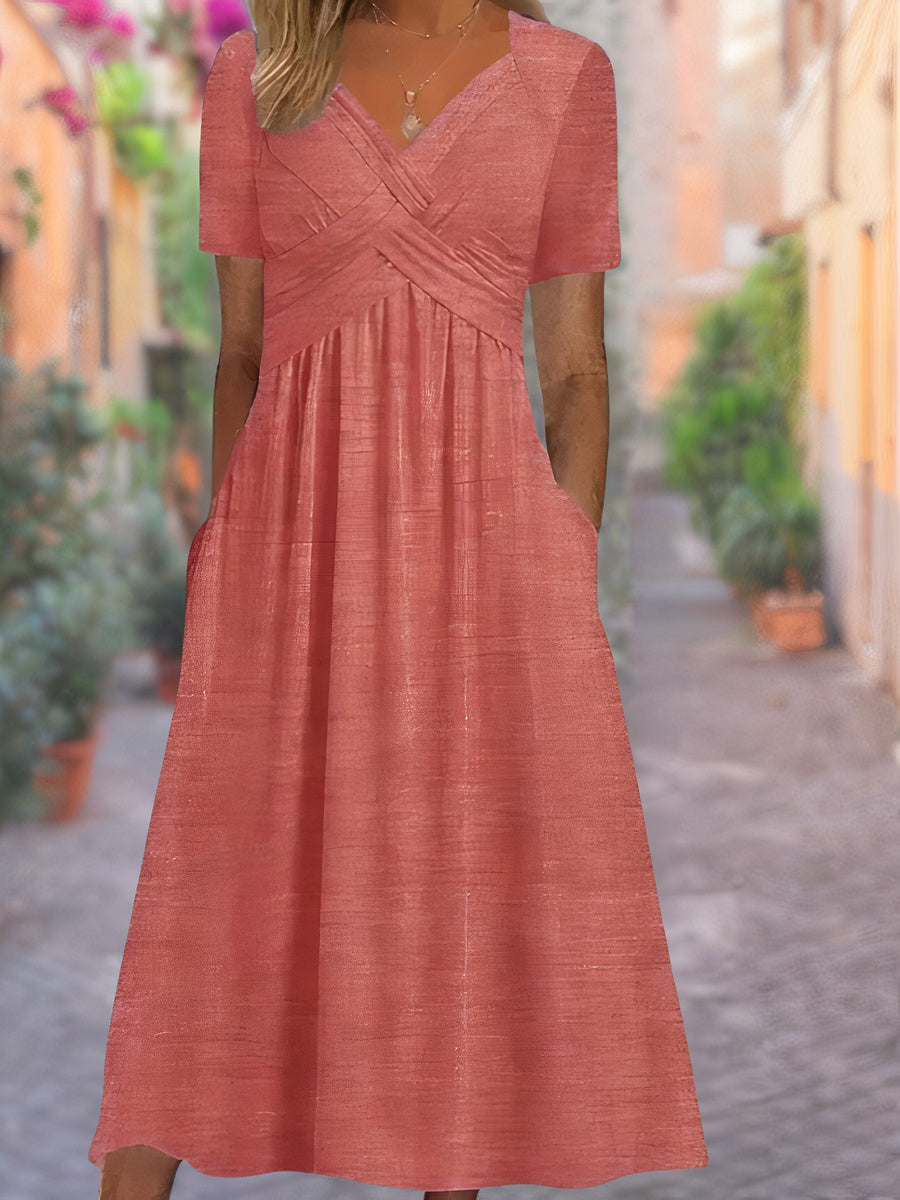 CD | Rochie midi cu buzunare laterale