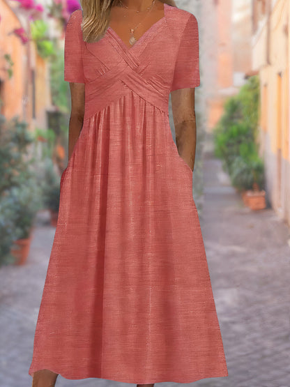 CD | Rochie midi cu buzunare laterale