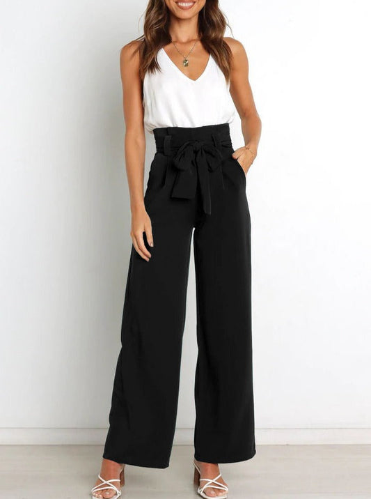 CD | Pantaloni trendy cu nasturi și picioare late pentru femei