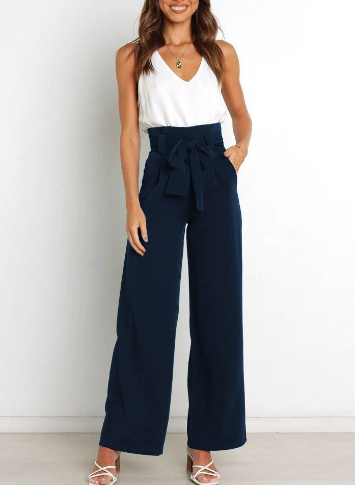 CD | Pantaloni trendy cu nasturi și picioare late pentru femei