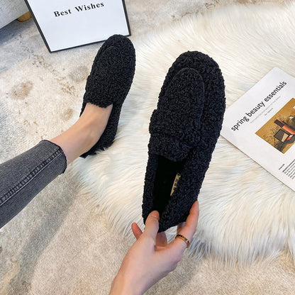 CD | Mocasini confortabili din blană faux