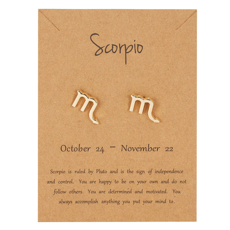 Scorpio Zodiac Earrings