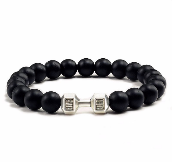 Black Matte Silver Dumbbell