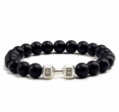 Black Matte Silver Dumbbell