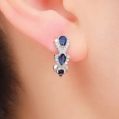 Royal Gemstone Crest Earrings