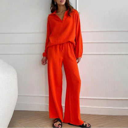CD | Ansamblu din două piese format din top și pantaloni, casual și cu croială largă