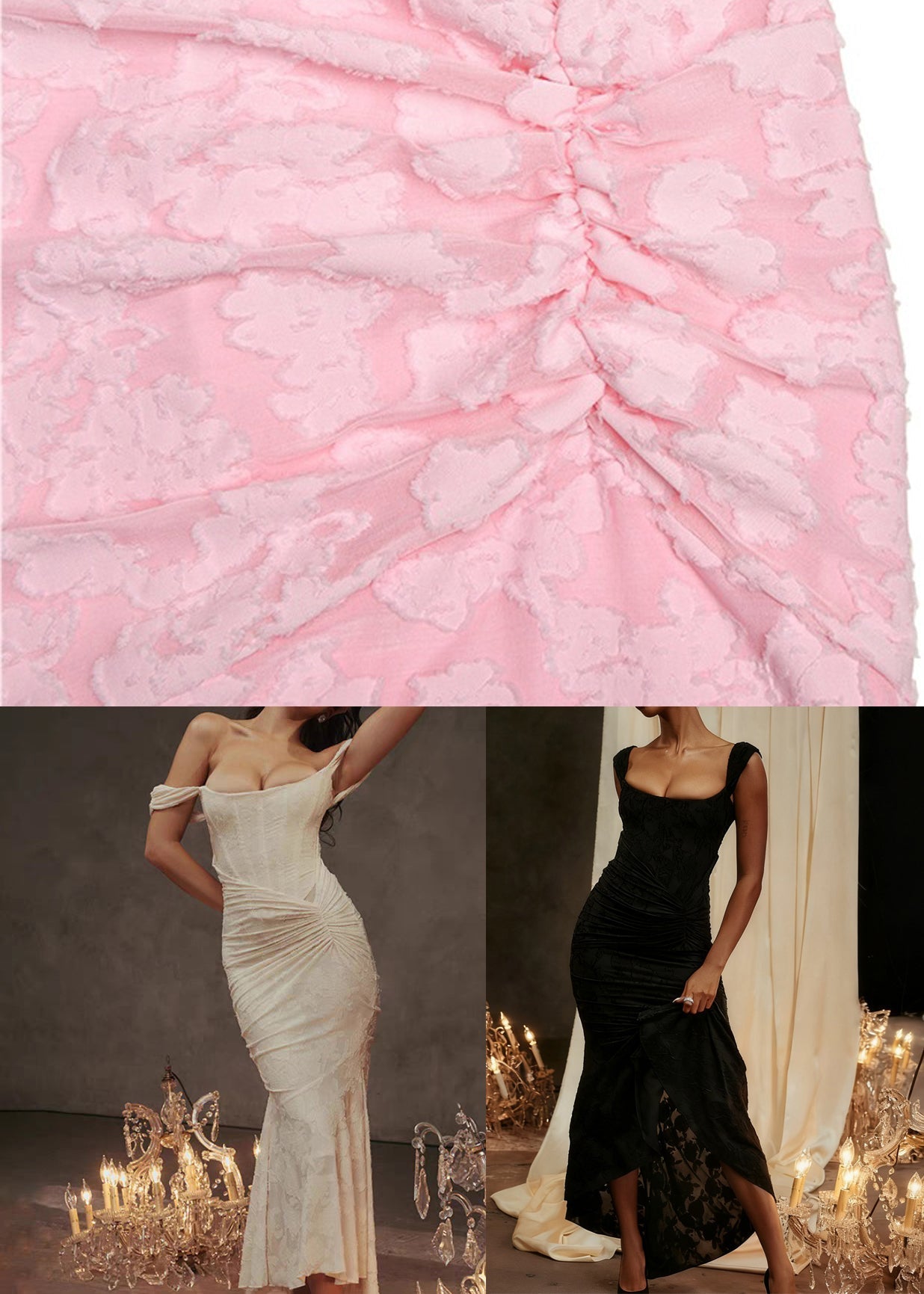Apricot Square Collar Wrinkled Cotton Summer Fish Tail Dress