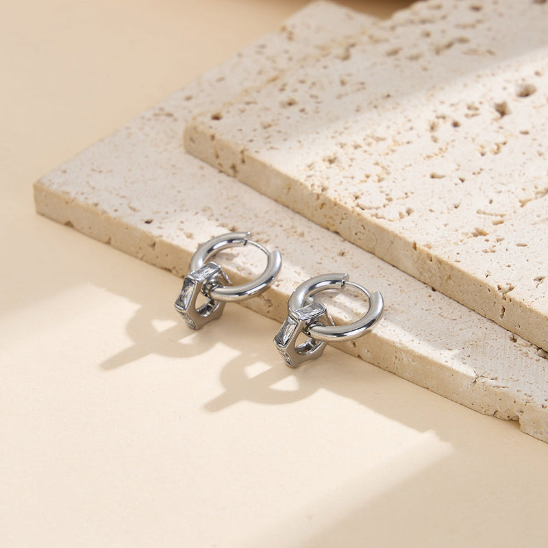 Silver Chunky Hoop Earrings