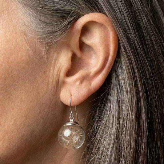 Silver Dandelion Earrings