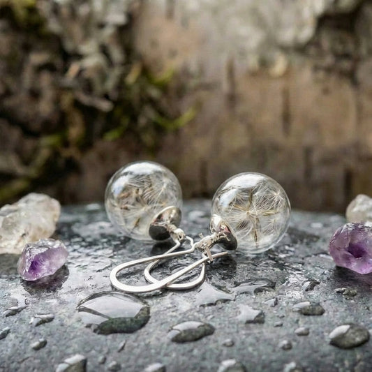 Silver Dandelion Earrings