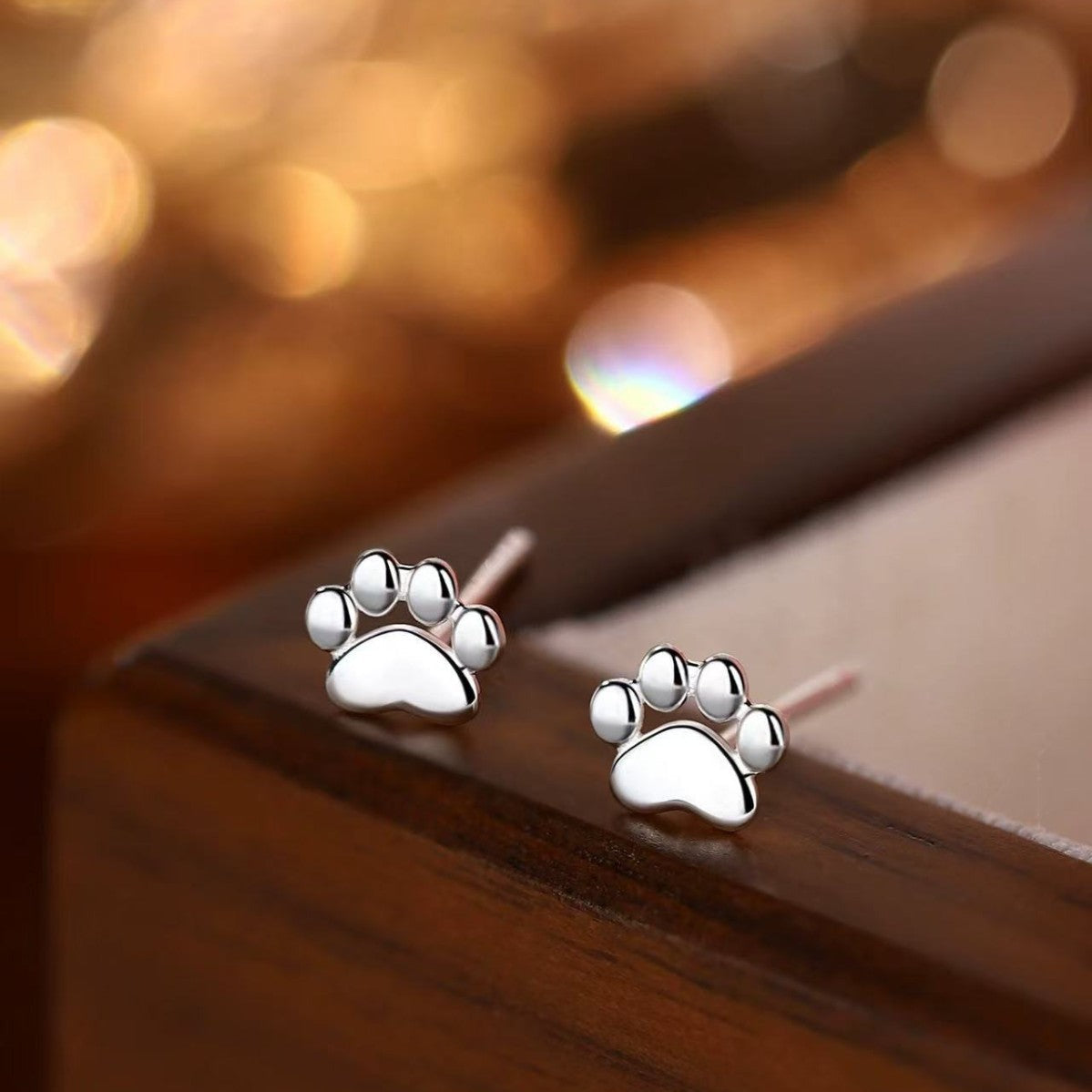 Silver Paw Earrings