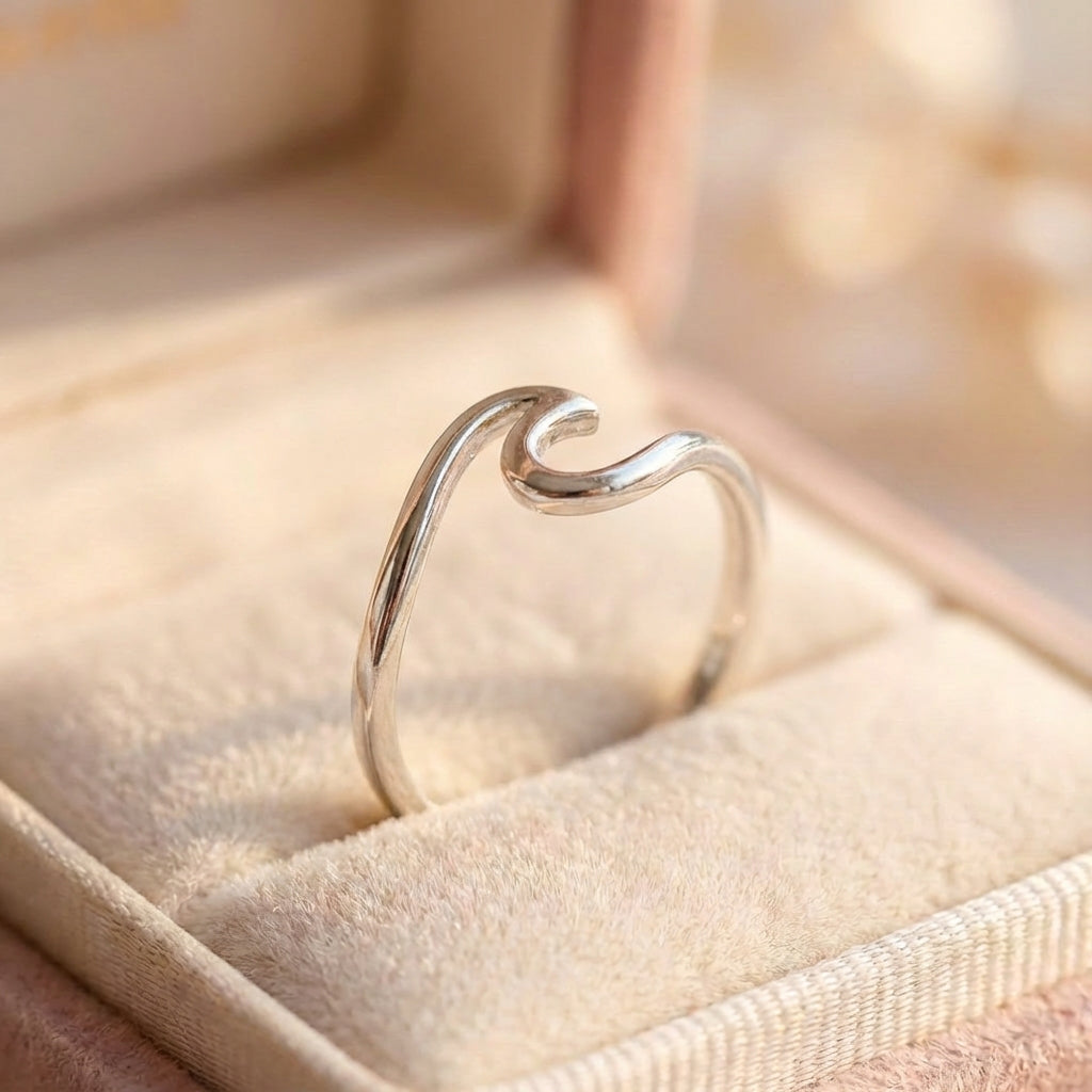 Silver Sea Wave Ring