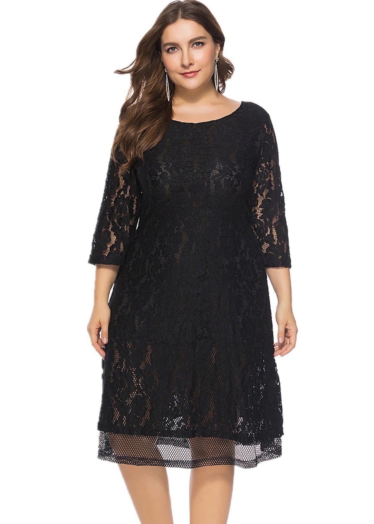Simple Black Cozy Lace Mid Dresses Summer