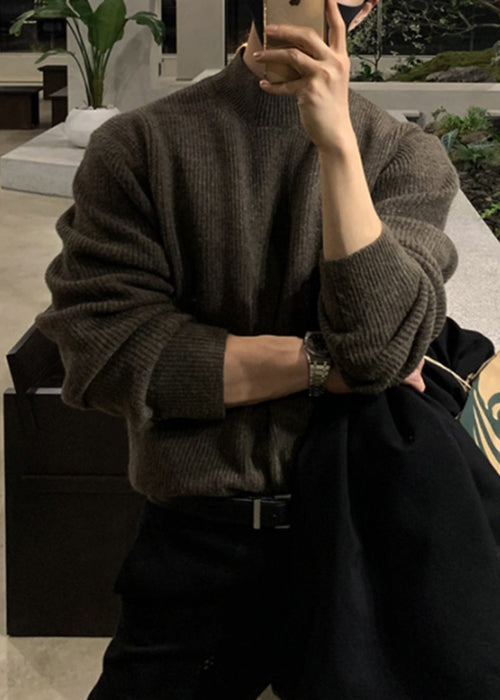 Simple Coffee Cozy Knit Sweaters Winter