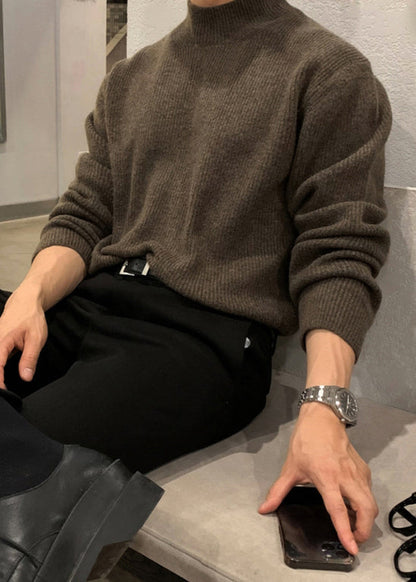 Simple Coffee Cozy Knit Sweaters Winter